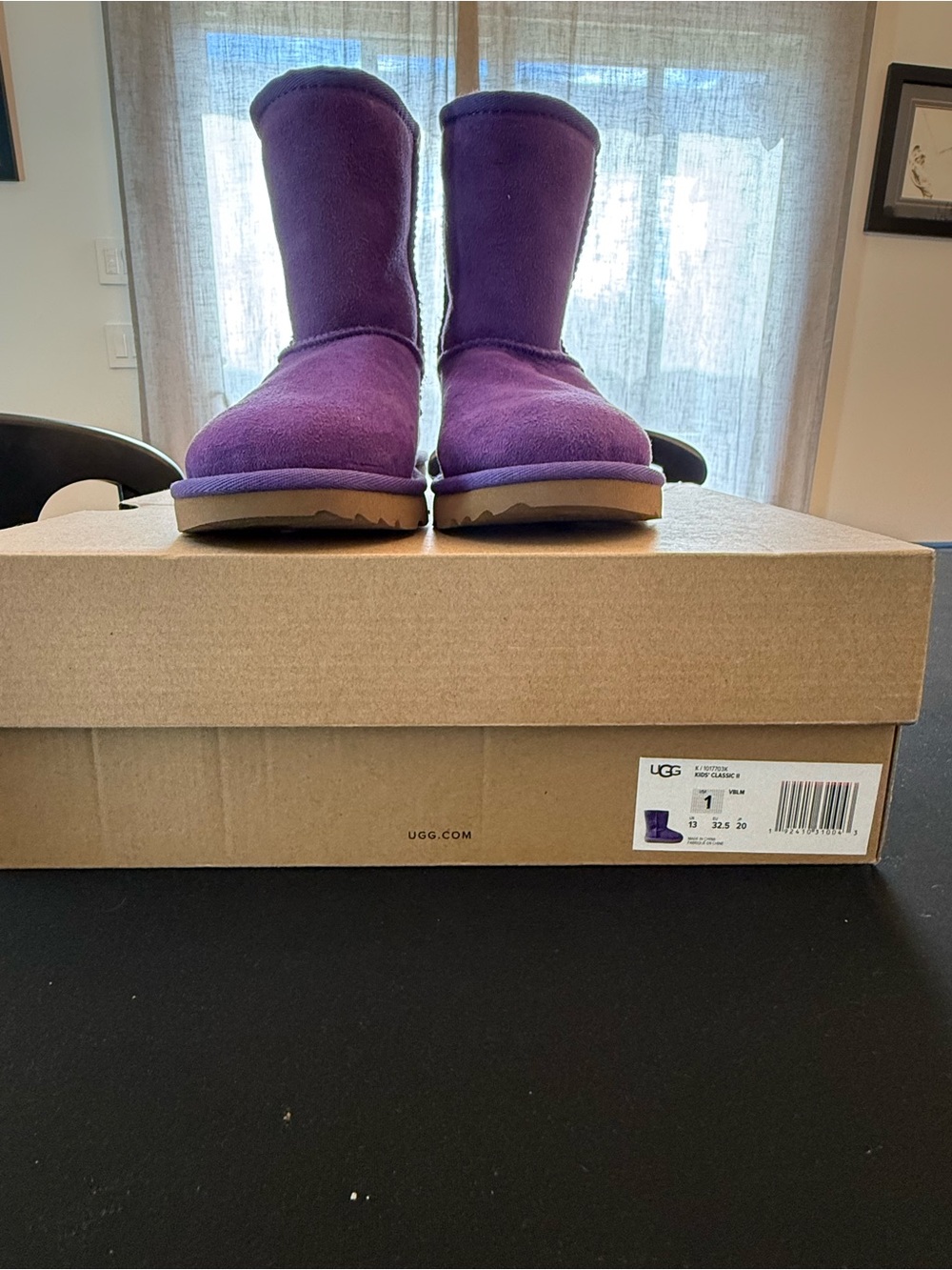 UGG Kids Purple Winter Boots with Lug Sole